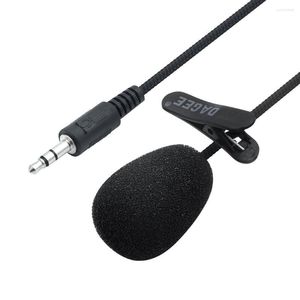 Microphones 2 m omnidirectionnel métal Microphone 3.5mm Jack Lavalier pince à cravate Mini micro Audio pour appareil photo ordinateur portable téléphone