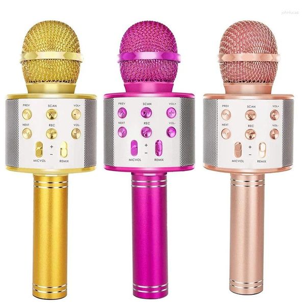 Micrófonos 2Pack Micrófono de karaoke inalámbrico Bluetooth para cantar Máquina de altavoz de micrófono portátil Grandes juguetes