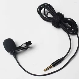 Microphones 3.5mm Jack Microphone 1.5M Câble Mini Micro Filaire Clip-on Lavalier Pour Interviews Vidéo Chat Enregistrement