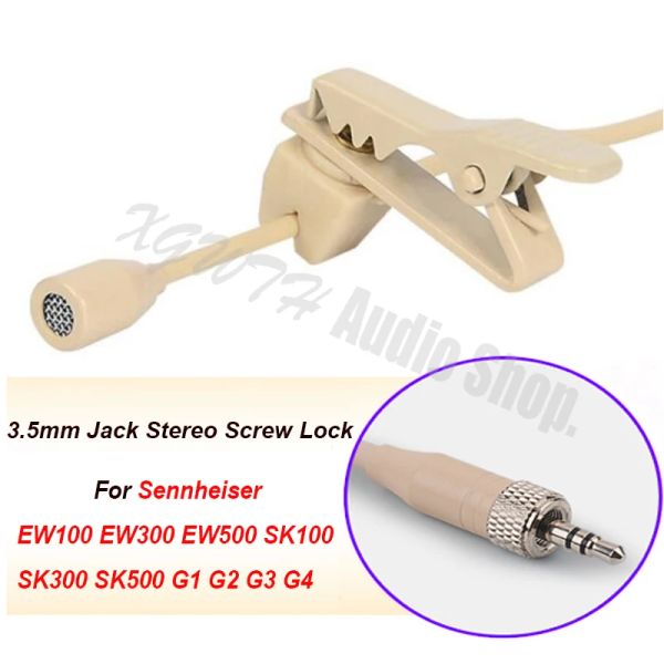 Microphones Jack Jack verrouillage stéréo verrouillage de vis de condenseur portable Clidon Lapon LAVARE Microphone pour émetteur de pack Bodypack Sennheiser Wireless