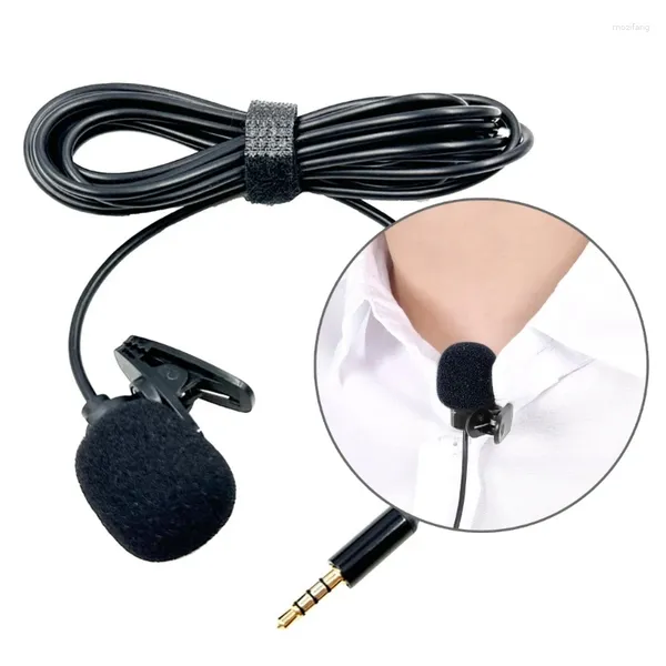 Microphones 3.5mm Mini Clip-On Lavalier Microphone Solution d'enregistrement polyvalente pour les conférences et conférences en direct