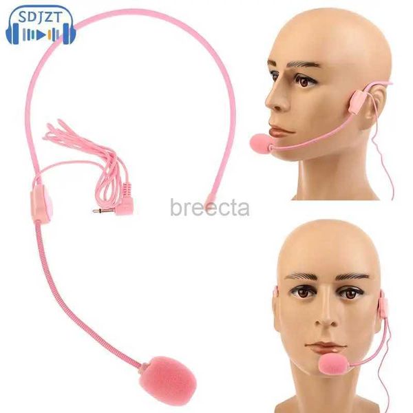 Microphones 3,5 mm Pink Nomworn Wired Microphone Headset Pink Voice Amplificateur En haut