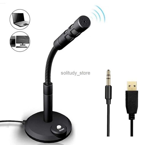 Microphones 3,5 mm Studio Microphone Vocation USB Desktop Mini ordinateur portable