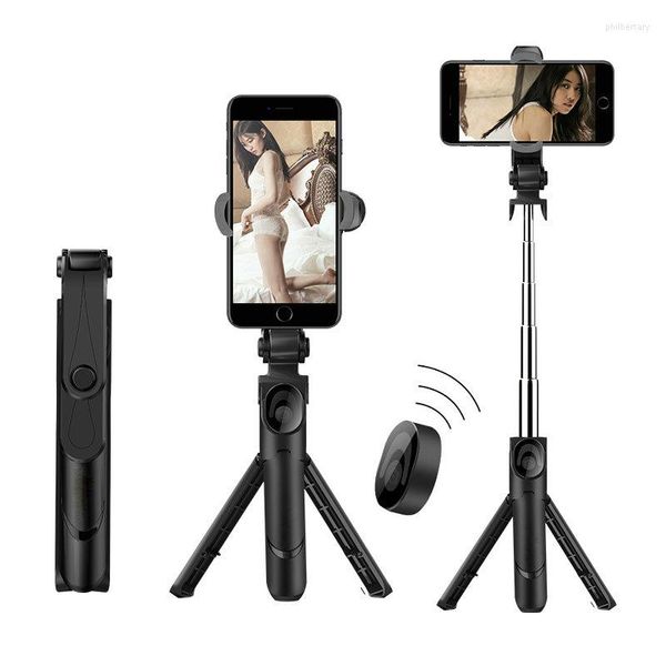 Microphones 3 en 1 Selfie Stick Téléphone Trépied Extensible Monopode avec télécommande compatible Bluetooth pour smartphone