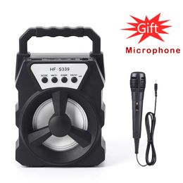 Microfoons 3 inch Draagbare Draadloze Luidspreker Outdoor Dansen Karaoke Luid Led Super Bass Home Set Computer Draadloze Microfoon Luidspreker 230725