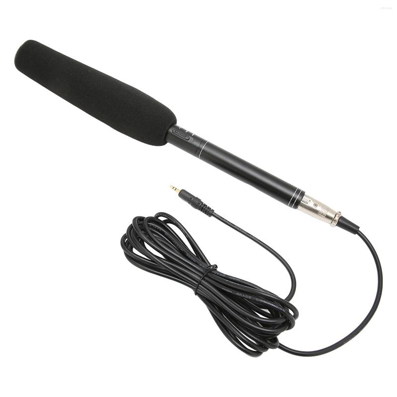 Microphones 36cm Professional Interview Microphone Noise Reduction Condenser Mic Wired Handheld Report For Live Video Recording