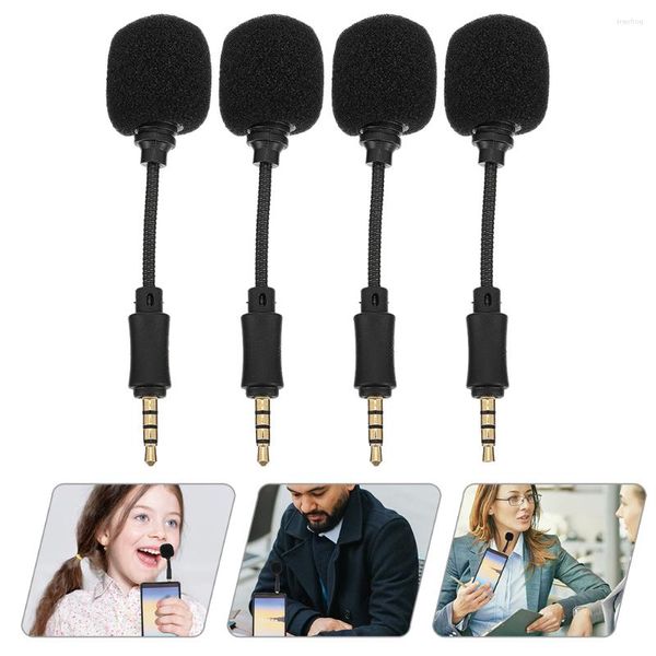 Microphones 4 PCS Mini Microphone en ligne Fournitures de chant Téléphones vivants Accueil Suppression du bruit filaire