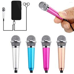 Microfoons 4PCS Wired Microfoon Portable Karaoke 3 mm Connector Telefoon MICK MIC MIC SOUNDEL ALUMINIUM Legering Home Performing Meeting