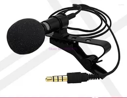 Microphones 500pcs 1,5m omnidirectional Métal Microphone 3,5 mm Jack Lavalier Tie Clip mini micro audio pour la parole Let