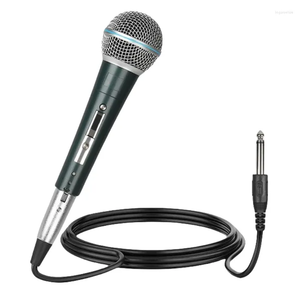 Micrófonos Micrófono con cable de mano con enchufe de 6,5 mm dinámico para tarjeta de sonido Dispositivo de transmisión en vivo Mezclador de escenario de karaoke en casa de 3,5 mm