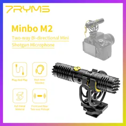 Microphones 7Ryms Minbo M2 Twoway Bidirectional MINI MICHOPUN MICROPHONE POUR LA VOLGAGE DE CAMERIE / VIDEO DE SMALAPE DSLR Volgging (3,5 mm TRS)