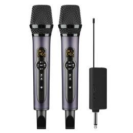 Microphones A42 UHF Sound Carte Voice Changement d'écho Contrôle DSP DSP Microphone Microphone Annulation Rechargeable Mic de karaoke