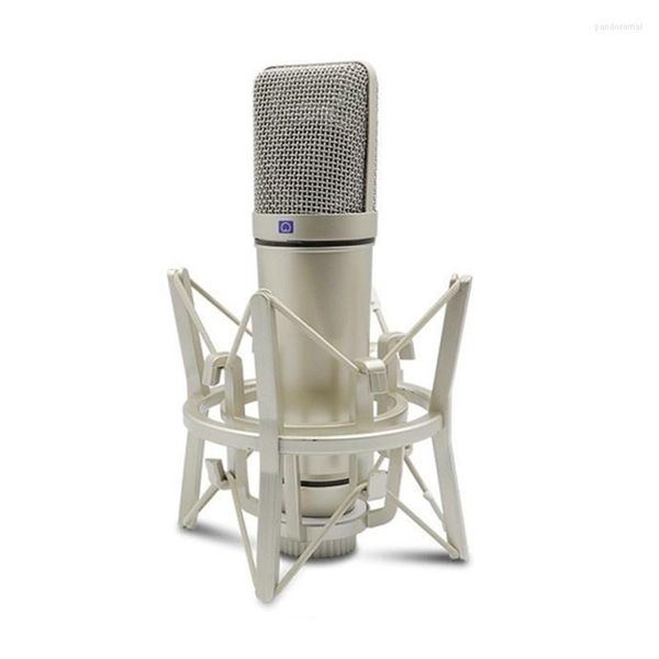 Micrófonos Micrófono profesional de condensador de metal con micrófono de montaje grande para computadora / computadora portátil Grabación Podcast Gaming Studio