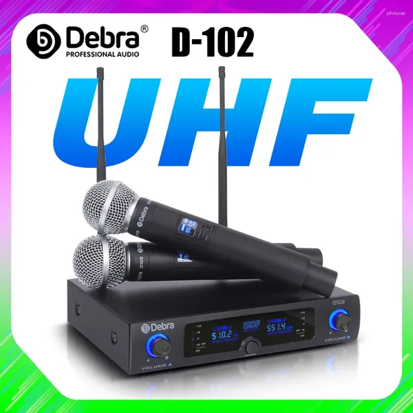 Microphones Amazing Sound !!!Debra D-102 UHF Wireless Dual Handheld Microphone Mic Mic System pour performance show église discours karaoké