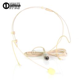 Microfoons Beige 4 pins Hirose Plug Headworn Mic Earset Headset Microfoon voor Audio Technica Wireless Bodypack AEW 4000A T1000A 5000A 5000