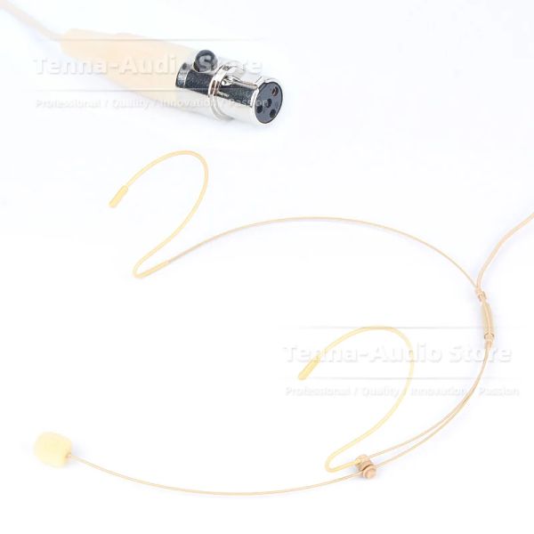 Microphones Couleur de chair beige Ta4f 4 broches mini xlr tan casque Néce-tête Microphone pour Shure ULX1 UC1 UR1M