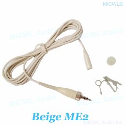 Microphones beige me2 Clip sans fil Microphone Lavalier pour Sennheiser EW100 SK100 G2 G3 G4 Bourgure de verrouillage stéréo de 3,5 mm