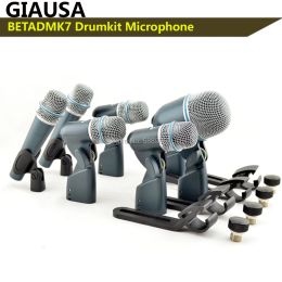 Microfoons gratis verzending betadmk7 bedrade drumkit microfoonset 2pcsx 57a 1pc x 52a 4pcs x 56a microfone