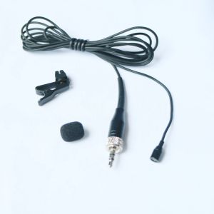 Microphones Black Mini Tie Clip Lavalier Microphone pour Sennheiser EW100 G2 G3 G4 Wireless Beltpack Treatter