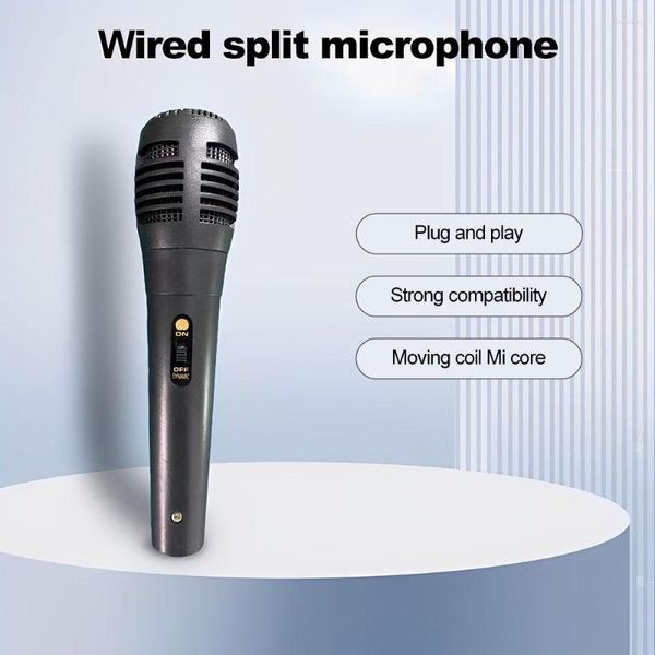 Microphones Haut-parleur Bluetooth Microphone filaire 3,5 mm / 6,5 mm Karaoké KTV Réduction dynamique du bruit portable