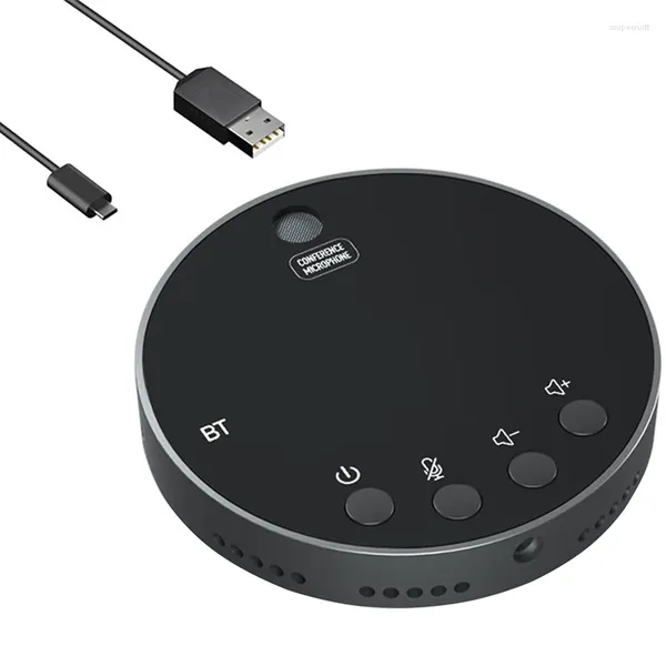 Micrófonos Bluetooth5.0 Micrófono USB de escritorio Condensador omnidireccional de 360 ​​° Función de silencio/volumen de computadora con altavoz