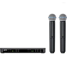 Micrófonos BLX288/Beta 58 UHF Sistema de micrófono inalámbrico: perfecto para el receptor de doble canal de karaoke de la iglesia