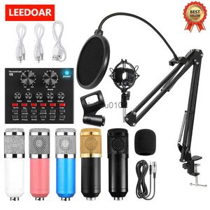 Microfoons BM 800 condensor Microfoon V8 Sound Card Set Professionele audio BM800 Mic Studio voor Karaoke Podcast Recording Live Streaming HKD230818