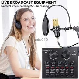 Microfoons BM800 Dual DSP Ruisreductie Chip Microfoon Karaoke Music Recording Studio Equipment Professional condensor MIC V8 SoundCard HKD230818