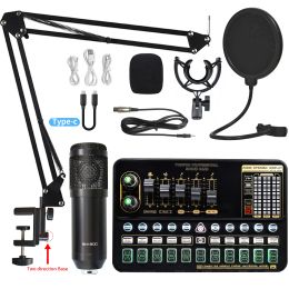 Microphones BM800 Mic Kit avec carte son en direct pour l'enregistrement de studio Broadcasting Condenser Microphone Bundle