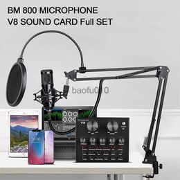 Microfoons BM800 Professionele condensor Microfoon Computeropname Bracket Grote diafragma Live streaming Sound Card Karaoke Blowout Pre HKD230818