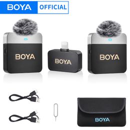 Microfoons BOYA BY M1V Draadloze Lavalier Revers Condensator Microfoon voor iPhone Android Smartphone Camera PC Gaming Broadcast Vlog 230731