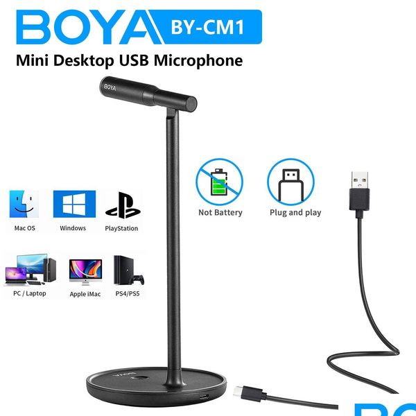 Micrófonos Boya Bycm1 Reunión Condensador Escritorio USB Micrófono Computadora PC para Windows / Laptop Youtube Skype Drop Delivery Electron Dhnod