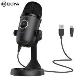 Micrófonos BOYA BYCM5 Condensador profesional Micrófono USB de escritorio Micrófono para PC Smartphone Móvil YouTube Grabación Podcast Studio Blogger