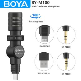 Microphones Boya BYM100 Mini Microphone du condenseur pour PC iPhone Smartphone DSLR Cameras PLIC PLAY VIDEO MIC POUR STREATING YOUTUBE
