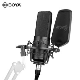 Microfoons Boya BYM1000 M800 Grote diafragma condensor microfoon voor zangeres -songwriter Podcaster voice -over artist studio microfoon