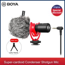 Microfoons BOYA BYMM1+ Condensator Video-opnamemicrofoon met clip Youtube Vlogging-microfoon voor smartphone Tablets DSLR Camera Camcorder PC