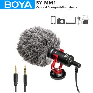 Microphones BOYA BYMM1 Oncamera Shotgun Microphone pour iPhone Android Smartphone PC ordinateur portable Canon Nikon DSLR caméras Youtube enregistrement Vlog