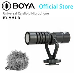 Micrófonos BOYA BYMM1B Micrófono de escopeta para PC, teléfono móvil, iPhone, teléfonos inteligentes Android, cámaras DSLR, videocámaras de consumo