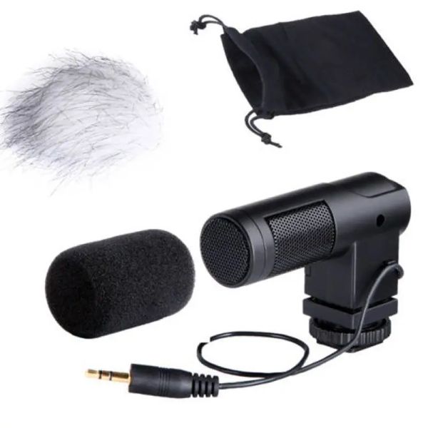 Microphones BOYA BYV01 Microphone à condensateur stéréo avec pare-brise pour Canon 5D II 5D3 7D 6D 70D 60D 600D 650D DSLR