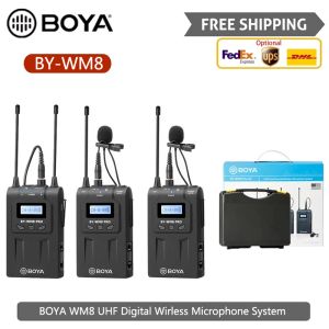 Microphones BOYA BYWM8 BY WM8 Pro K1 K2 K3 K4 K7 UHF double système de Microphone sans fil entretien micro pour iPhone pour pc caméra vidéo DSLR