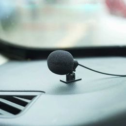 Microphones Car radio 3,5 mm Jack microphone stéréo mini externe câblée utilisée pour la voiture DVD 3m de long microphoneq