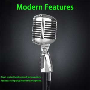 Micrófonos Classic Metal Vintage Live Vocals 55SH Dynamic Wired Micrófono de mano Micrófono para Karaoke Estudio de grabación 230920