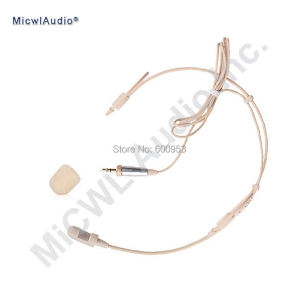 Microphones Microphone de casque cardioïde classique pour Sennheiser G2 G3 G4 Wireless Stage Performance Mics Beige Dual Ear Mike 3,5 mm Lock