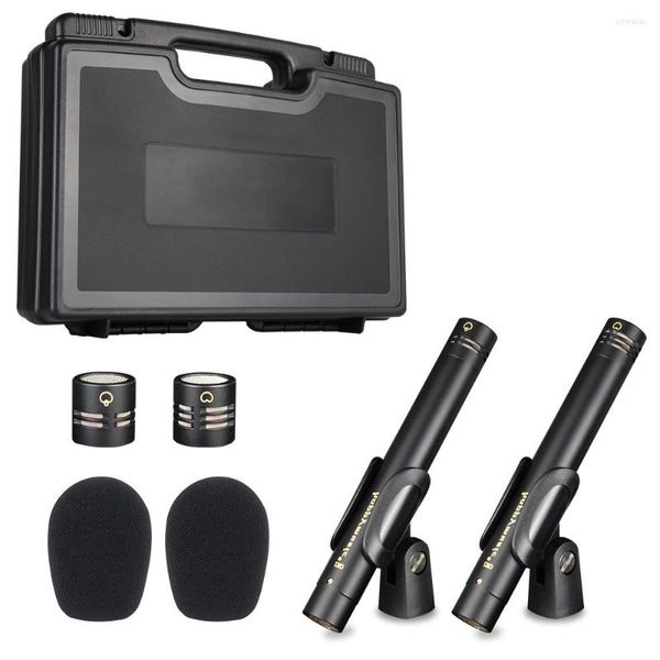 Microphones CM2 micro à condensateur d'enregistrement à petit diaphragme micro portable cardioïde pour instrument de musique piano guitare stéréo pick-up