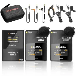 Microfoons Comica BOOMXD PRO 2.4G Draadloze microfoon voor telefoon DSLR Camera PC YouTube Streaming Dual Channel draadloze revers Android Mic