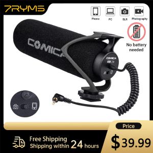 Microphones comica cvmv30 lite vidéo microphone condenseur volgging micro micro pour canon nikon fuji dslr caméra, microphone pour smartphone