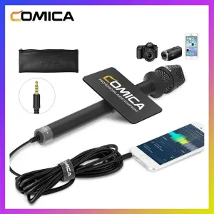 Microphones Comica HRMS Interview Handheld Interview Microphone pour téléphone portable Microphone Téléphone cardioïde du condenseur pour le journaliste Microphone