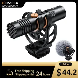 Microphones Comica VM10 Pro Camera Microphone avec maîtrise du gain de montage de choc et microphone de fusil de chasse vidéo Deadcat pour smartphones dslr cam