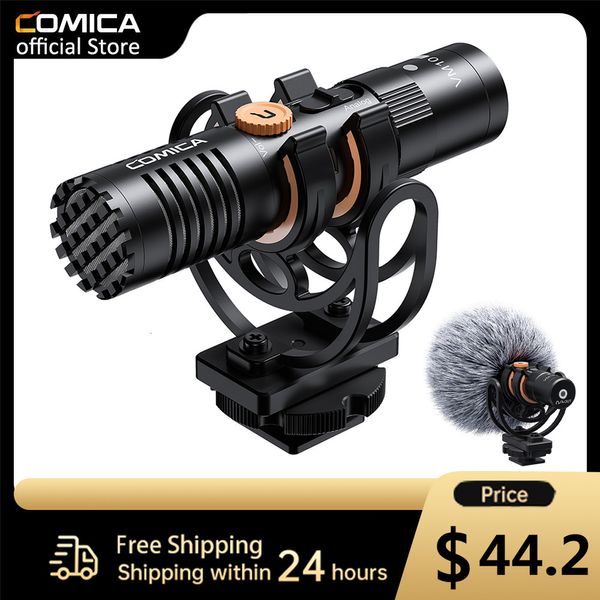 Micrófonos COMICA VM10 Pro Camera Micrófono con control de ganancia de montaje de choque y pistola de video S Deadcat para teléfonos inteligentes DSLR CAM 230816