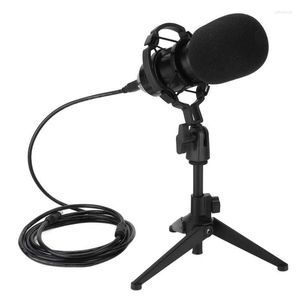 Micrófonos Micrófono de condensador Soporte de kit Micrófono de grabación USB con soporte de trípode para juegos de computadora Streaming Estudio de canto